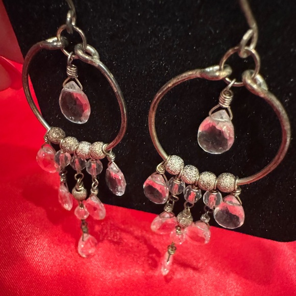 Chandelier designer Earrings crystal drop antique gold tone NIB original tag - Picture 7 of 7